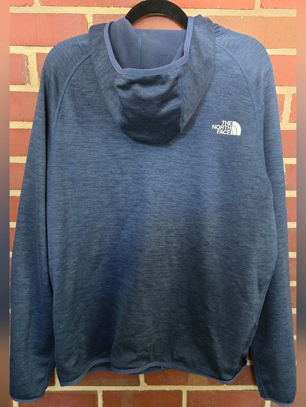 The North Face Full Zip Hooded Fleece Jacket Men's Large Blue Performance